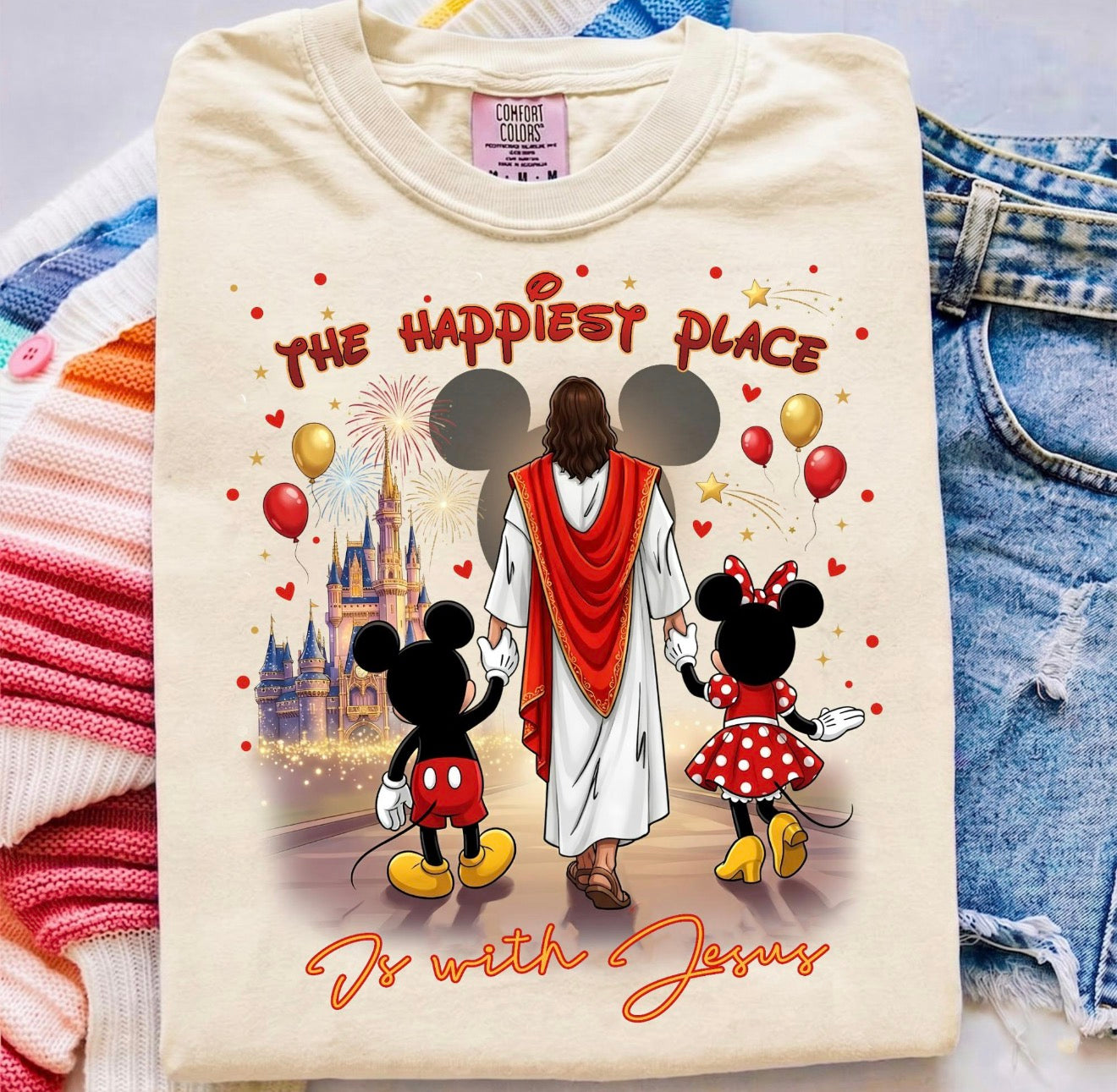 Jesus happy place graphic t-shirt