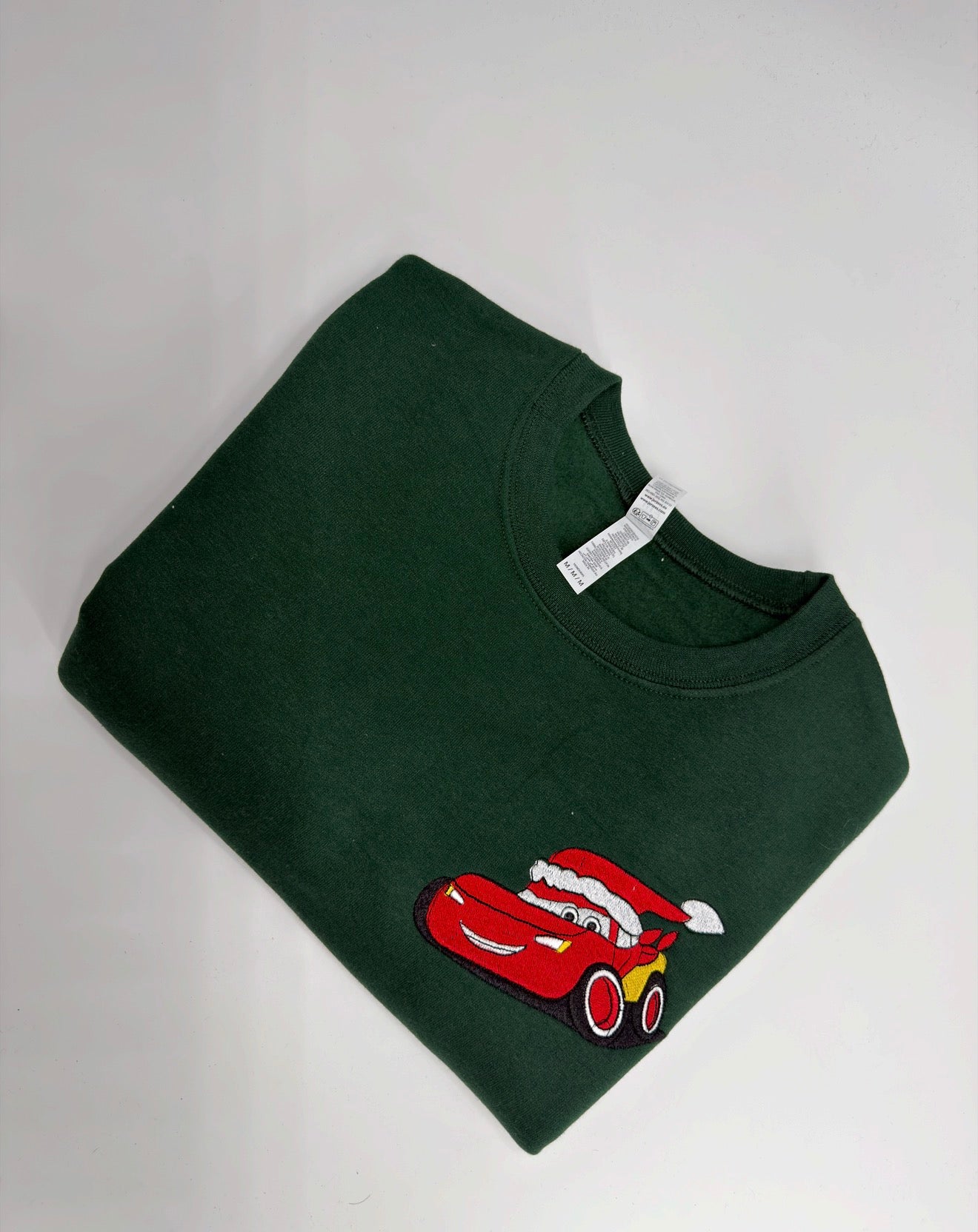 Red car adult embroidery crewneck
