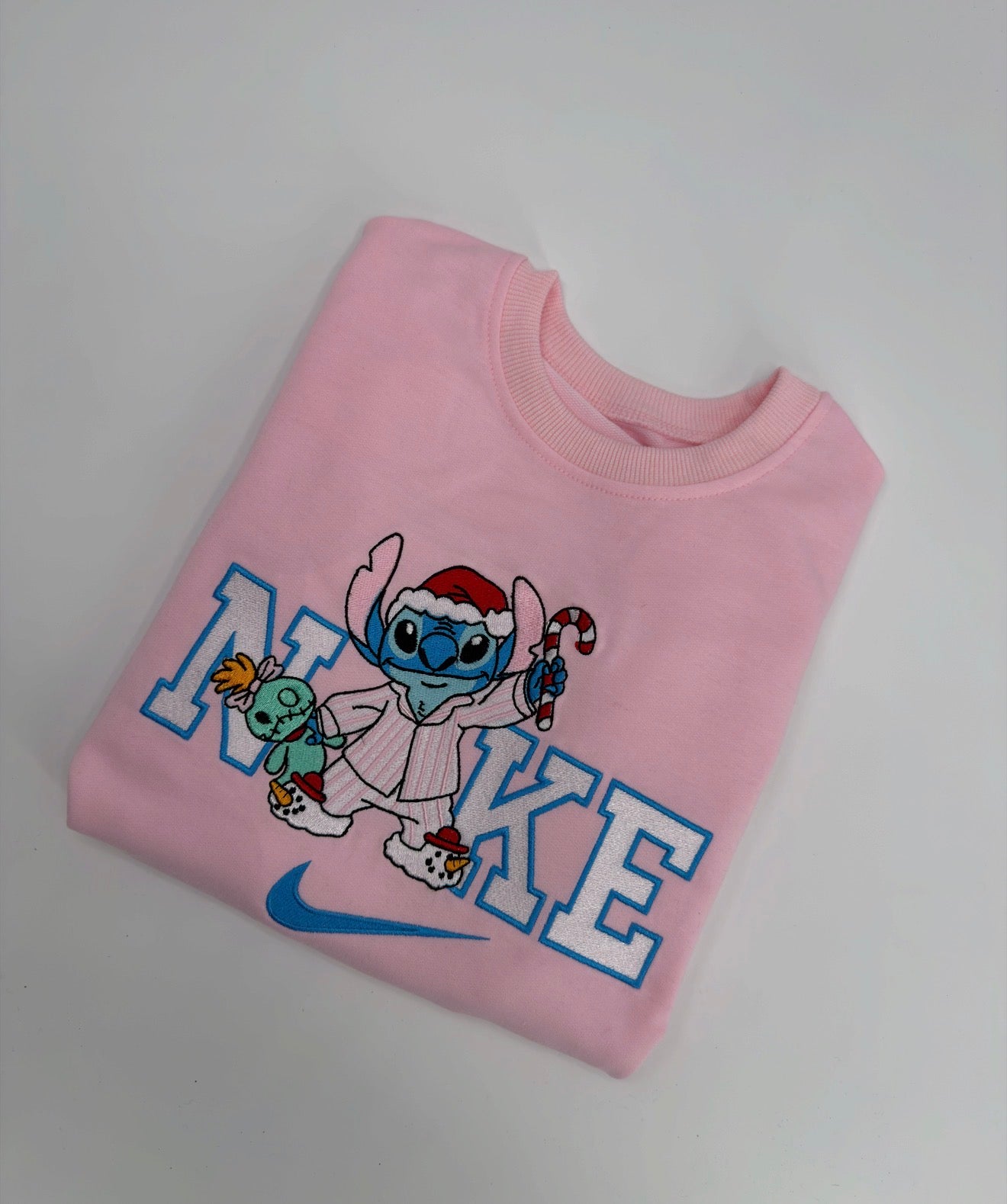 Christmas blue alien adult crewneck