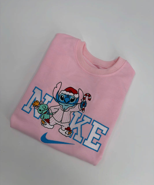 Christmas blue alien adult crewneck