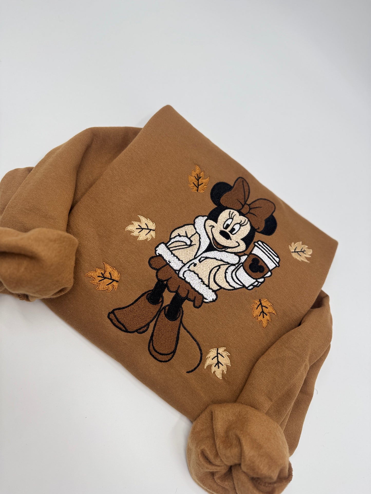 Adult Fall Minnie embroidered crewneck