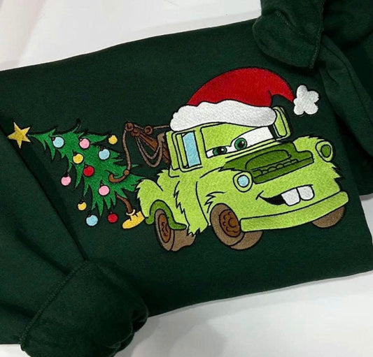 Green adult truck crewneck