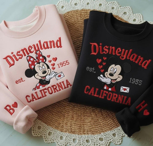 Blowing kisses adult embroidered crewneck (NO INITAL)