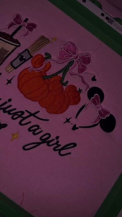 I’m just a girl adult embroidered crewneck